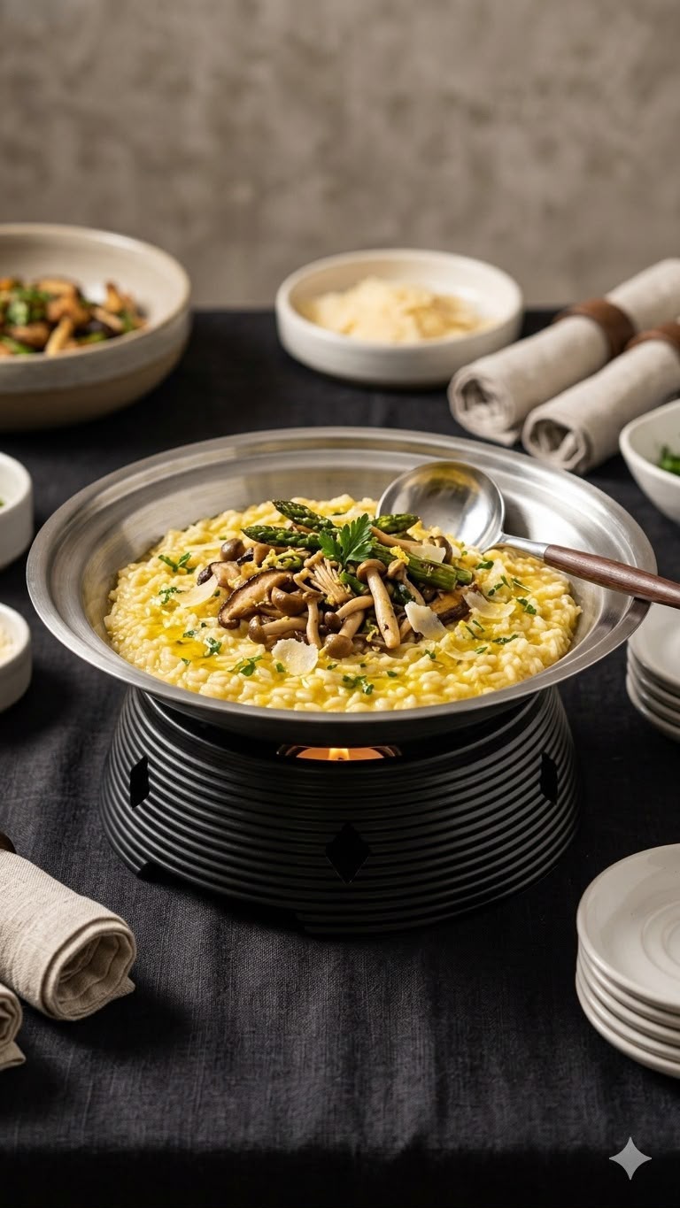 Rechaud paella preto com prata em inox, 28 cm
